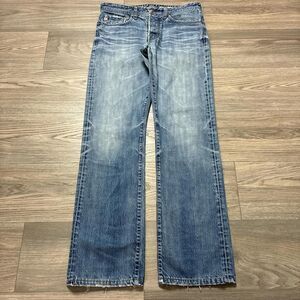 AG Adriano Goldschmied Straight Leg Distressed Jeans Size 31 Western Cowboy